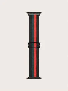 1pc Nylon Watch Band Fit For 38/40/41/42/44/45/49mm Apple Watch SE/Series 9/8/7/6/5/4/3/2/1/Ultra 2, Elastic Rope, Canvas Strap, Rainbow, Bohemian, Leopard Print, Animal Footprint Design