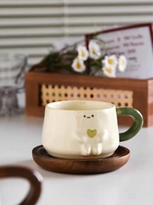 1pc Cute Hugging Heart Smiling Face Ceramic Mug, Creative Afternoon Tea Cup, Coffee Cup, Latte Cup, Suitable For Birthday, Holiday, Party, Microwave, Dishwasher, Sterilizer Back To School - Multicolor - View 9