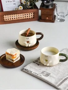 1pc Cute Hugging Heart Smiling Face Ceramic Mug, Creative Afternoon Tea Cup, Coffee Cup, Latte Cup, Suitable For Birthday, Holiday, Party, Microwave, Dishwasher, Sterilizer Back To School - Multicolor - View 8