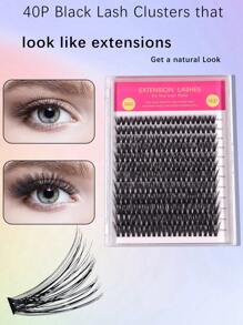 240 Clusters Thick And Fluffy Party-Style False Eyelashes For Diy, 3d Curled - Black - View 5