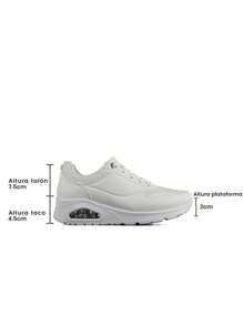 Weide Zapatillas de Tenis para Mujer con Plantilla de Espuma y Plantilla Elástica - Comodidad y Amortiguación - Blanco - Ver 7