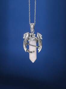 1 Pc Punk Teen Pterosaur Bullet Pendant Necklace Colorful Crystal Bullet Pterosaur Necklace Holiday Jewelry