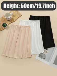 3 pièces/1 pièce, intérieur pour femmes, antistatique et anti-reflet, couleur unie, plusieurs tailles, bord plat, style dentelle, doublure, mi-corps, jupon, jupe taille, ceinture taille été, école automne, automne, Halloween