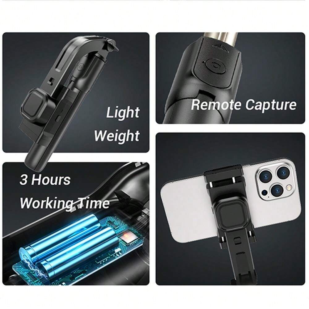 Mobile Video Stabilizer, Extendable Bluetooth Selfie Stick, Tripod
