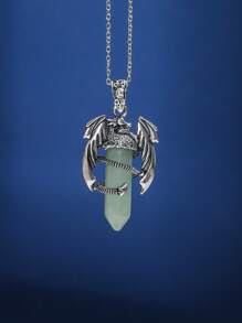 1 Pc Punk Teen Pterosaur Bullet Pendant Necklace Colorful Crystal Bullet Pterosaur Necklace Holiday Jewelry