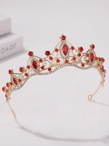 1pc Elegant Crystal Rhinestone Queen Crown Tiara For Women, Wedding/Party/Birthday