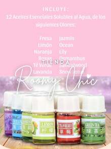 ROOMY CHIC 12 Aceites Esenciales Para Difusores Humidificadores 12 Piezas De Fragancia Soluble En Agua Para Humidificador Aromaterapia Difusor Kit Esencias Aromáticas Base Agua De Aceite Esencial Vegetal Puro Para Hacer Velas DIY Jabón Artesanal Humidificador Piedra Difusora Madera Difusora Aromas Para Difusor Esencias Aromáticas Esencias Para Tu Hogar Aromaterapia Y Difusores A Base De Agua Lavanda Y Jazmín Fragancias Y Aromaterapia Belleza & Salud Fragancias y aromaterapia Aceites esenciales de aromaterapia Hogar & Vida Decoración Hogar Productos de Fragancia para el Hogar Varillas Difusoras de Aceites - 12 ESENCIAS - Ver 6