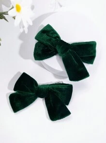 2PCS Velvet Hair Bows For Girls Teens Hairstyle Fashion Hairpins Solid Color Alligator Hair Clips - Velvet Bow - View 3