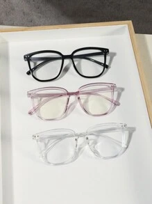 1/2/3 Cặp Kính Nữ Acrylic Kiểu Dáng Thường Ngày, Phong Cách Học Đường, Gọng Vuông, Không Độ, Thích Hợp Cho Sinh Hoạt Hàng Ngày, Đi Học, Phụ Kiện Trang Phục và Đọc Sách - Nhiều màu - Xem 14