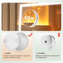 Hasipu LED Makeup Mirror 24.2"X19.7" With 3-Color Dimmable And Smart Touch, Ideal For Bedroom, Living Room, Dressing Room, Barber Shop, Hotel, Lovely Christmas Gift Home Bathroom Decor Summer Makeup Organizer Bathroom Accessories Back To School - US A Type Plug(110-127V) - View 10
