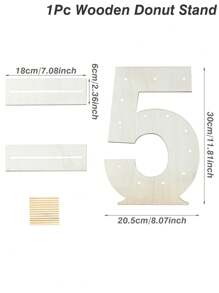 1pc Wooden Number 0-10 Donut Stand Column, Household Donut Rack, Party Donut Placement Stand, Birthday Party DIY Dessert Decor Prop, Paired With Age Numbers, Cake Stand Cake Decorations Cupcake Stand Cake Decor Cake Holder , Babe Shower Decor Home Decor Room Decor Wooden Food Tray, Wedding Decor Wedding Party Supplies Wedding Decorations Wedding Cake Stand, Christmas Decor, 2026 New Year Decor