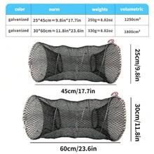 1pc Foldable Fish Trap Net, Crab Trap, Shrimp Trap, Fishing Gear, Portable Fishing Trap - Multicolor - View 5