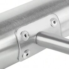 YUENFONG Handrail Railing Stainless Steel Stair Railing With Metal Dowels Wall Handrail Wall Bracket For Handrail Stainless Steel Outside, Balcony, Parapet, Stainless Steel Look (60cm, 80cm, 100cm, 120cm, 150cm, 160cm, 180cm, 200cm) - 銀色-150cm - 查看 4