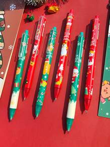 2/6 chiếc bút gel nhấp nháy hoạt hình dễ thương sáng tạo ngẫu nhiên, văn phòng phẩm Giáng sinh quà tặng nhỏ, học sinh luyện tập thi thư pháp, văn phòng kinh doanh hàng ngày bút gel đen 0,5mm - nhiều màu - Xem 6
