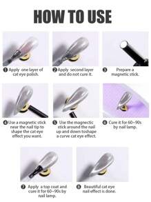 万圣节圣诞节秋冬蓝海猫眼凝胶指甲油2024新款流行色玻璃珠美甲店专属家居DIY指甲设计女士和女孩美甲用品 - 藍色 - 查看 7