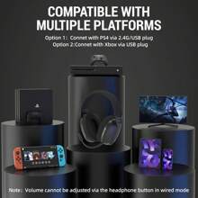 HOOPOND X ATTACK SHARK L80 Lightweight 180g Gaming Headset Over-Ear,Wired/BT/2.4G Wireless,5.1 Channel Stereo Surround Sound,Pluggable Microphone,Long Battery Life For PC/Laptop/P S 5/Phone - 黑色 - 查看 5