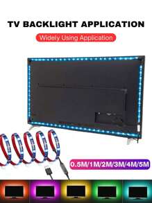 ONELEDWANGRX 1 个智能 APP 控制 LED 灯带，1m-15M/3.3ft-50ft 灯 USB 5v 供电柔性发光二极管，RGB 灯带用于电视背光，随音乐同步变色，用于电视电脑背光装饰灯卧室客厅派对氛围装饰 - 白色 - 查看 7