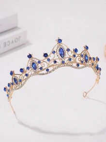 1pc Elegant Crystal Rhinestone Queen Crown Tiara For Women, Wedding/Party/Birthday