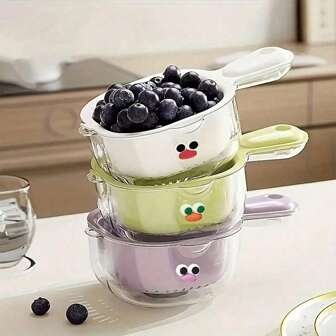 2-In-1 Cute Duck Bill Strainer With Handle - Double Layer Fruit & Vegetable Colander, Essential Kitchen Vegetable Basket