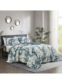 3 Piece Printed Quilt Set Lightweight Bedspread Set Rey - Nhà vua - Xem 6