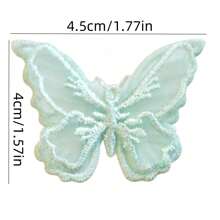 10pcs/50pcs Cute Double Layer Embroidered Butterfly DIY Jewelry Accessories, Lace Butterfly Trims For Clothing, Headdress Supplies, Wedding Dress, Cake Decor - Multicolor - View 3
