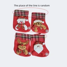 圣诞装饰品 圣诞老人小袜子 圣诞树饰品 圣诞袜 礼品袋 - 彩色 - 查看 8