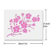 Szablon Kwiat Wiśni Do Malowania Na Drewnie, Płótnie - Wielokrotnego Użytku Szablony Rysunkowe Do Rzemiosła, Ściany, Sztuki, Mebli - Szablony Kwiatowe Wystrój Domu Powrót Do Szkoły, Powrót Do Szkoły, Artykuły Szkolne