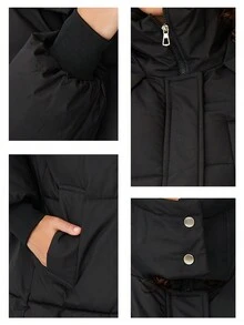 Chaqueta de abrigo de invierno clásica y larga, tanto para hombres como para mujeres. Es una chaqueta acolchada a prueba de frío y viento, con capucha, mangas largas, un ajuste holgado y un estilo versátil. Adecuada para personas que temen al frío y entusiastas del esquí.