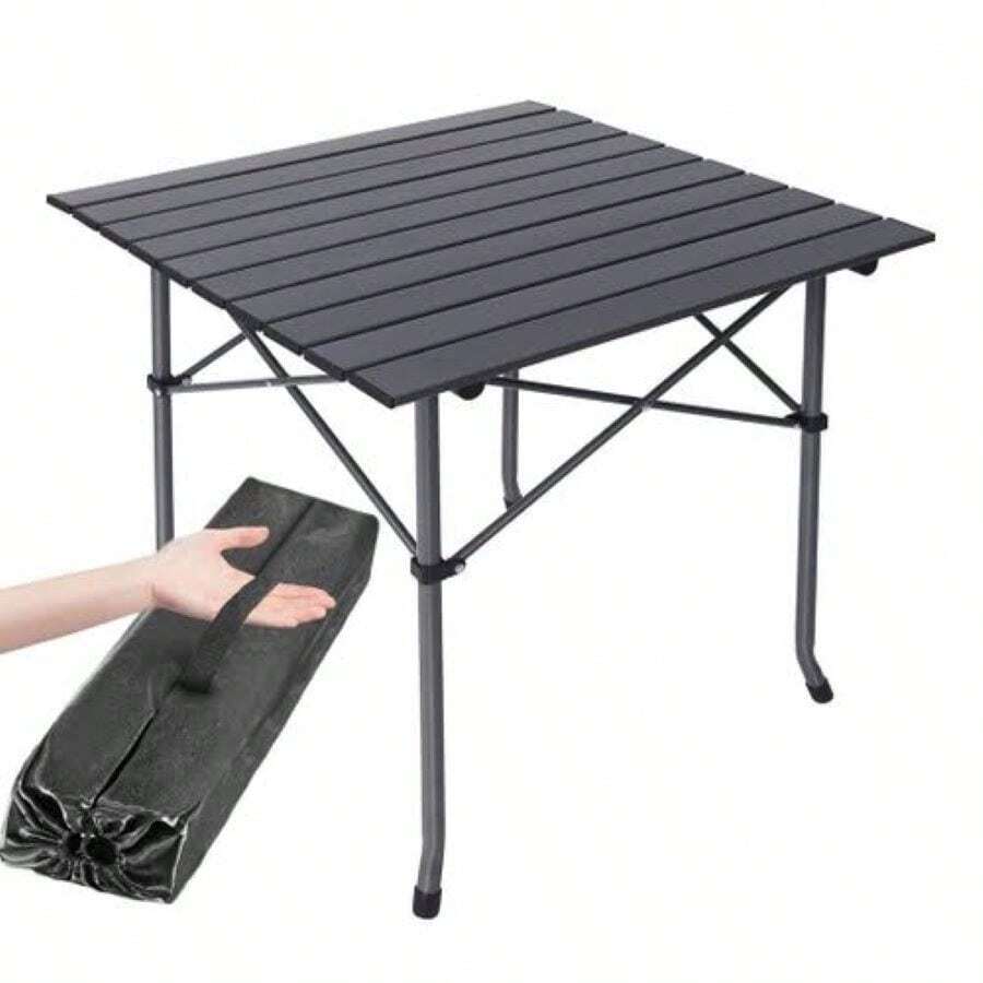 Folding Camping Table Barbecue Camp 53x50cm - màu đen - Xem 1
