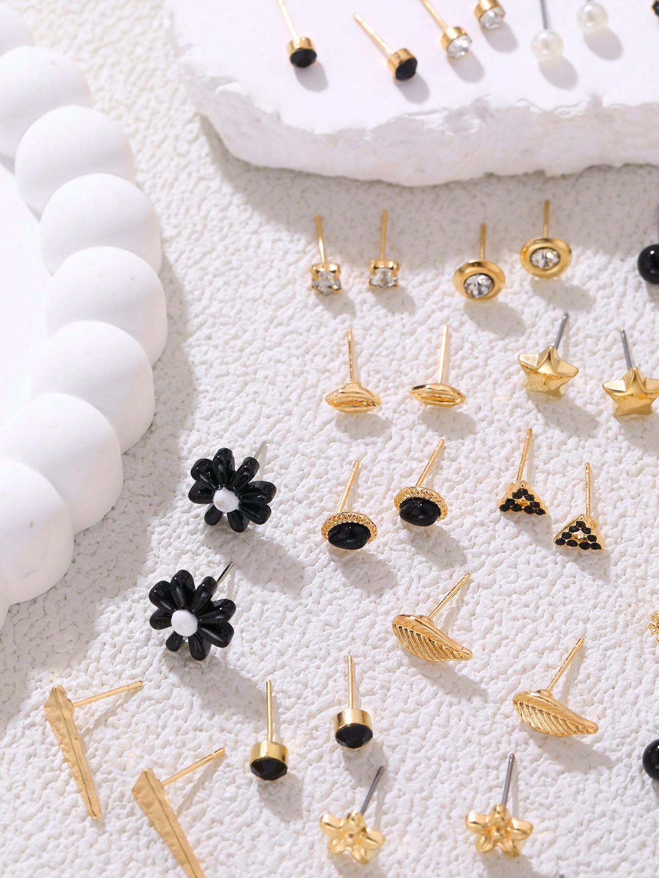 30 قطعة/مجموعة أقراط إبزيم بسيطة بتصميم الزهور وال...