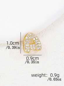 A-Z 锆石字母吊坠项链，男女皆宜的朋克风字母项链，不锈钢时尚嘻哈饰品 - 金色4 - 查看 2