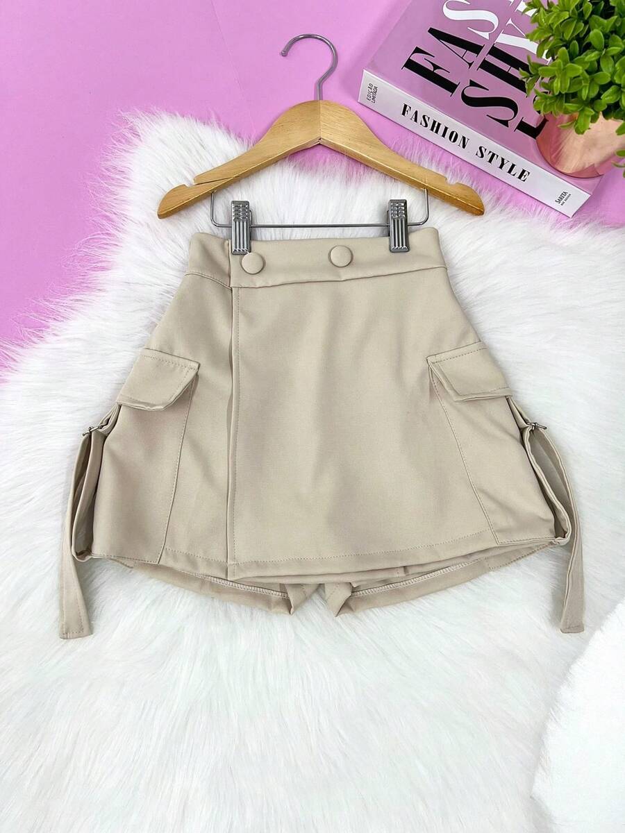 ISA KIDS - SHORTS SKIRT YOUTH TAILORING MODEL CARGO FASHION MINI DIVA BLOGGER FASHION - 米色 - 查看 1
