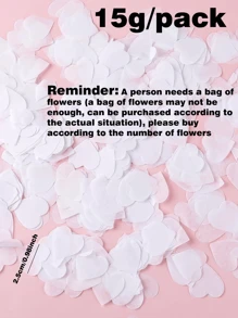 1 paquete de Confeti con forma de corazón blanco, papel de seda, para decorar mesas de fiesta de boda, decoración de boda y Navidad