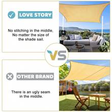 LOVE STORY Multicolor Sun Shade Net Anti-UV Sunshade Net Taped Edge Sun Net Mesh Pool Anti-UV Awning Plant Shed Sail - Khaki - View 6