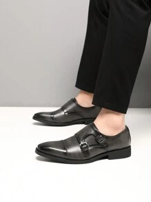 Men's Shoes Leather Shoes Business Shoes Men's Casual Shoes Evening Shoes Formal - 灰色 - 查看 1