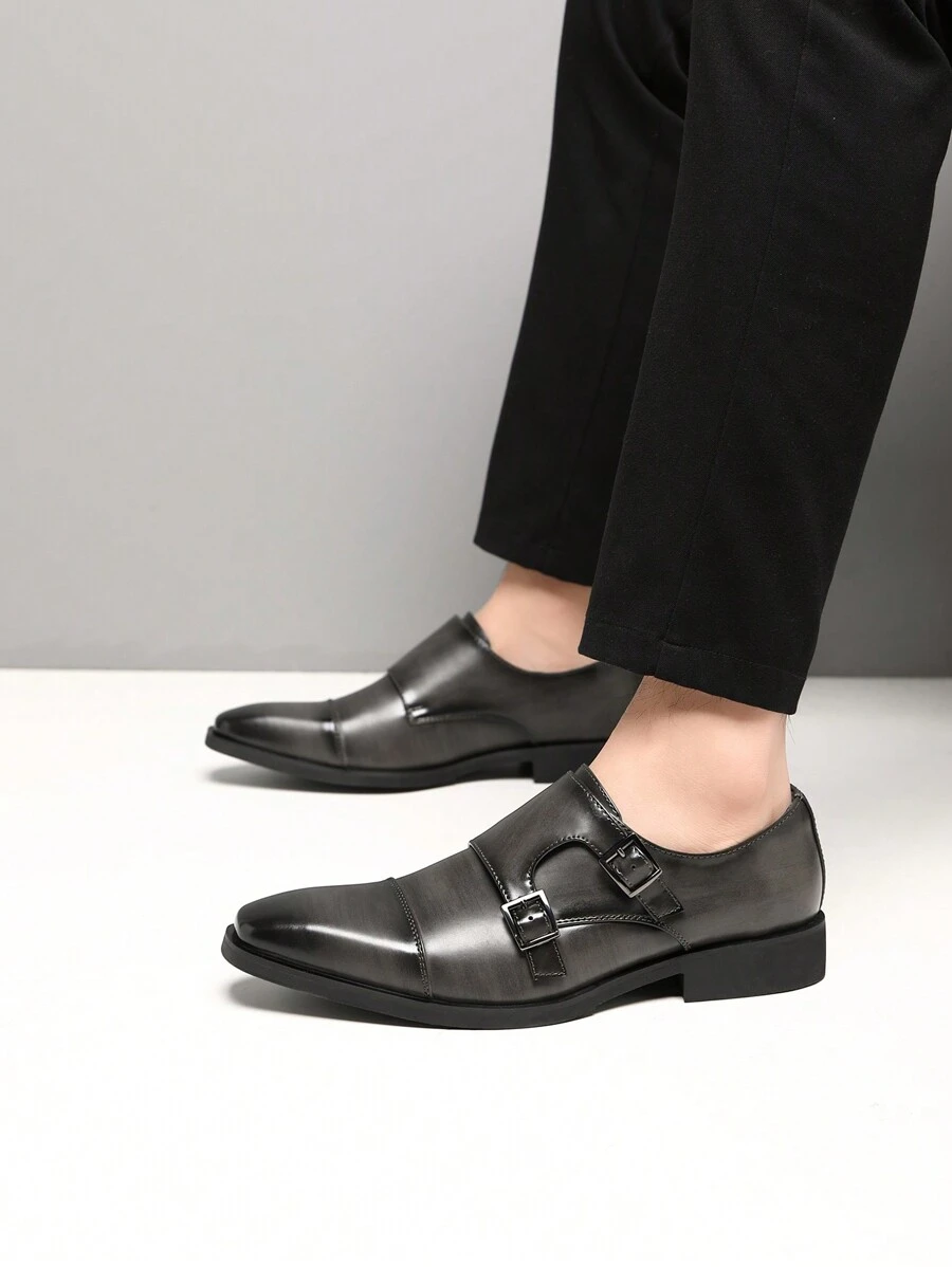 Men's Shoes Leather Shoes Business Shoes Men's Casual Shoes Evening Shoes Formal - 灰色 - 查看 1