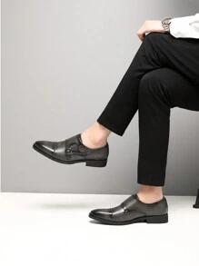 Men's Shoes Leather Shoes Business Shoes Men's Casual Shoes Evening Shoes Formal - 灰色 - 查看 2