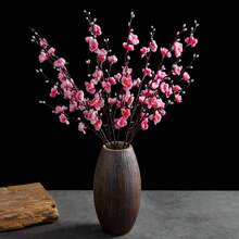 1 件装人造花丝绸梅花花束假冬季房间装饰秋季装饰丝绸花束假植物用于秋季装饰婚礼花瓶用于家庭餐厅卧室装饰、节日生日派对配件、户外花园装饰、情人节、礼物 - 彩色 - 查看 7