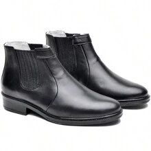 Men's Comfort Boot In Fine Pelica Leather With Light Sole For Everyday Use - 黑色 - 查看 3