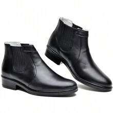 Men's Comfort Boot In Fine Pelica Leather With Light Sole For Everyday Use - 黑色 - 查看 4