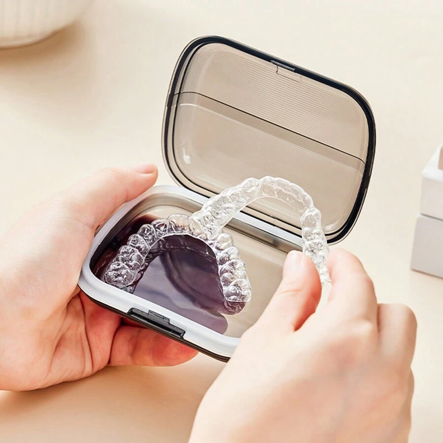 Orthodontic Retainer Case Set, Includes 2 Accessories - Retainer Storage Box For Keeping Corrected Teeth, Portable Denture Case For Travel And Home Use, Battery-Free,Bag,Organizer,Storage - Multicolor - View 1