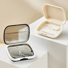 Orthodontic Retainer Case Set, Includes 2 Accessories - Retainer Storage Box For Keeping Corrected Teeth, Portable Denture Case For Travel And Home Use, Battery-Free,Bag,Organizer,Storage - Multicolor - View 4