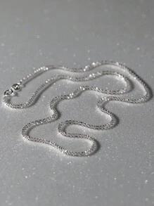 1pc S925 Sterling Silver Starry Sky Shiny Scales Necklace For Women, New Design, Simple & Unique, High-End, Versatile, Delicate Choker Necklace, Fashionable Gift