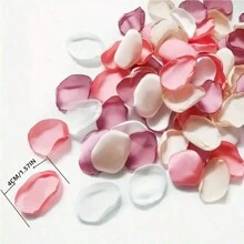 200 piezas Pétalos de rosa artificiales, satín de seda poliéster, decoración de mesa de Navidad, suministros para fiesta de boda