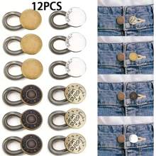 12 botones de expansión para extender el cuello de los jeans, botón de expansión instantánea sin costuras para la cintura de los pantalones, cinturón de expansión de cintura de pantalones para hombres y mujeres