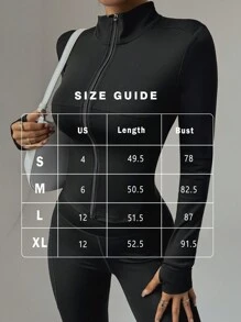 FWH 女士修身舒适休闲弹力瑜伽户外散步跑步健身拉链弹力简约优质优雅复古时尚性感收腹修身长袖瑜伽夹克 - 彩色 - 查看 3