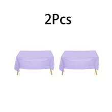5pcs/Set Disposable Party Table Cover PE Plastic Tablecloth, Light Purple Solid Color For Birthday Dessert Bar, Party Decoration,Christmas - Light Purple - View 6