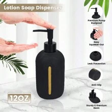 Bathroom Accessory Set 5Pcs-Lotion Soap Dispenser,Toothbrush Holder,Qtip Holder Dispenser,Vanity Tray And Soap Dish-Modern Bathroom Decor Vanity Countertop Organizer,Matte Black Bathroom Accessories Bathroom Organizer Summer - Black - View 6