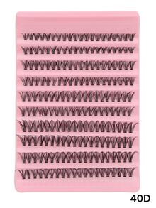 Pestañas postizas falsas esponjosas y densas de 40D | Diseño de pestaña individual de 200 piezas/paquete de 10-16mm | Material de pelo de marta, adecuado para maquillaje de novia y profesional - CC - Ver 6