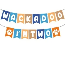 蓝狗 2 岁生日横幅，Wackadoo 我两岁横幅，蓝狗生日装饰蓝色派对装饰 2 岁生日礼物，圣诞节 - 彩色 - 查看 7